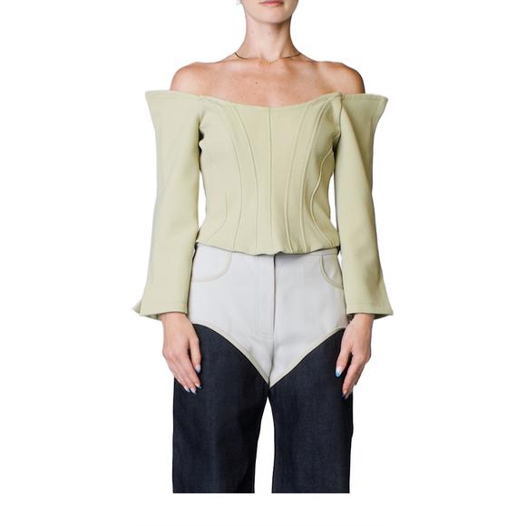 NEW PARIS GEORGIA henry bodice top in mist - Picture 1 of 4